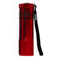 Flashlight - Diamond Aluminum - 9 LED - 3-3/8" - Red